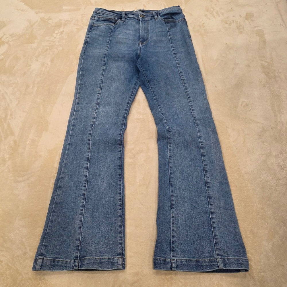 Kensie Jeans Vintage Luxe The Savannah High Rise Flare Blue Denim Womens 10/30